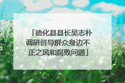 德化县县长吴志朴调研督导群众身边不正之风和腐败问题